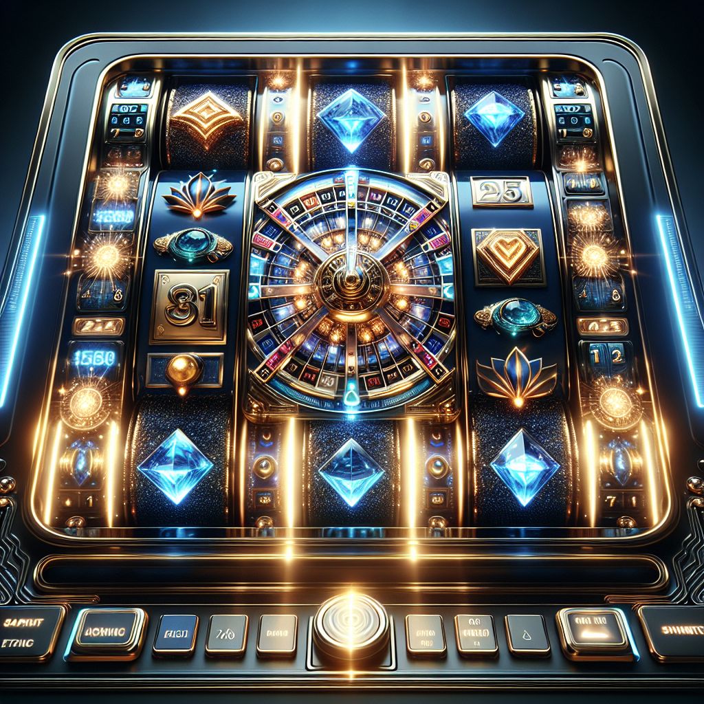 Detailed digital slot interface with bright icons, smooth animations, and a premium reel layout